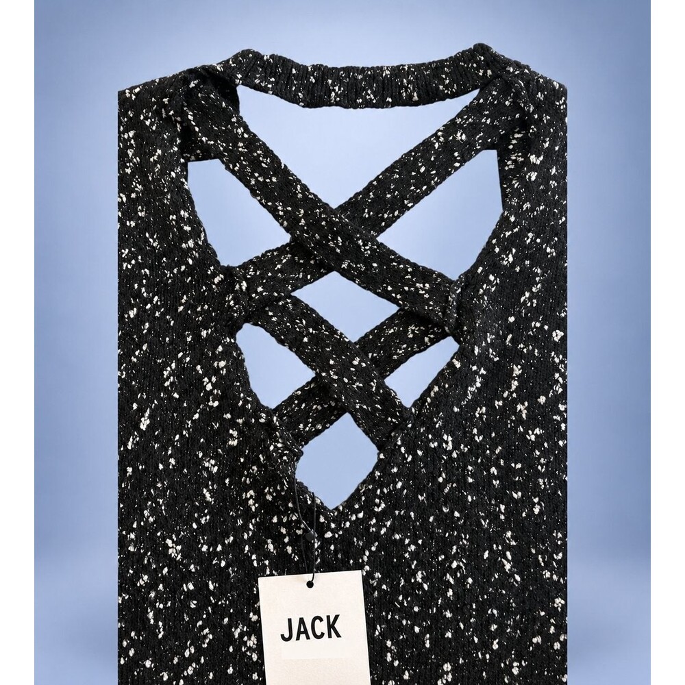 Jack By BB Dakota Madge Criss Cross Sweater Womens XS Black Marl Strappy Back